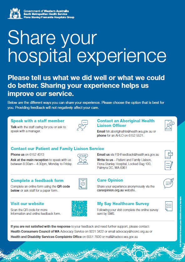Fiona Stanley hospital feedback poster