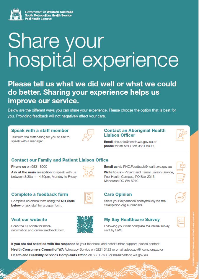 Peel Health Campus Feedback Poster