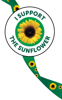 Photo of the Proud to support the sunflower badge